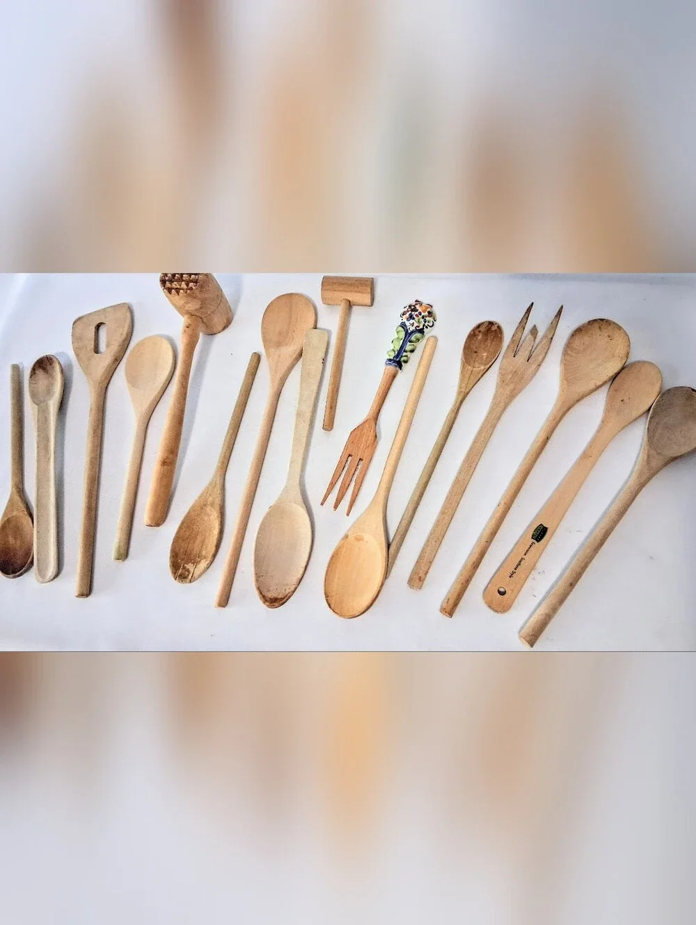 Large Collection Vintage/Antique Wooden Utensils - 16 Pieces!!
